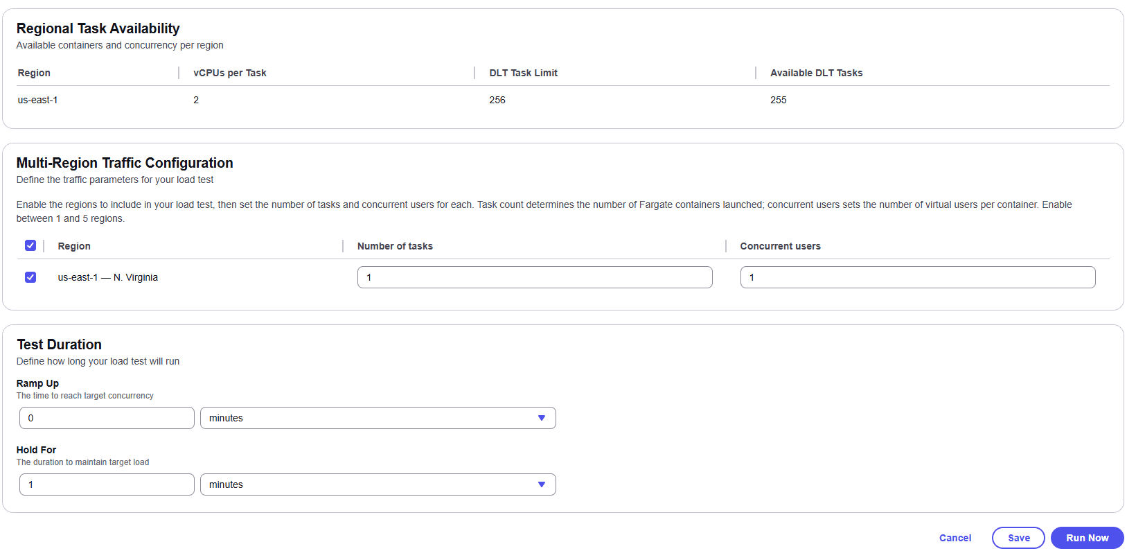 Regional task availability and multi-region traffic configuration