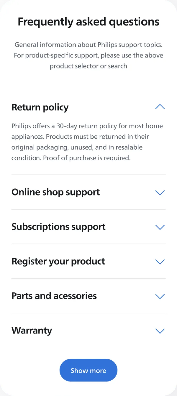 Settings smart appliance 1