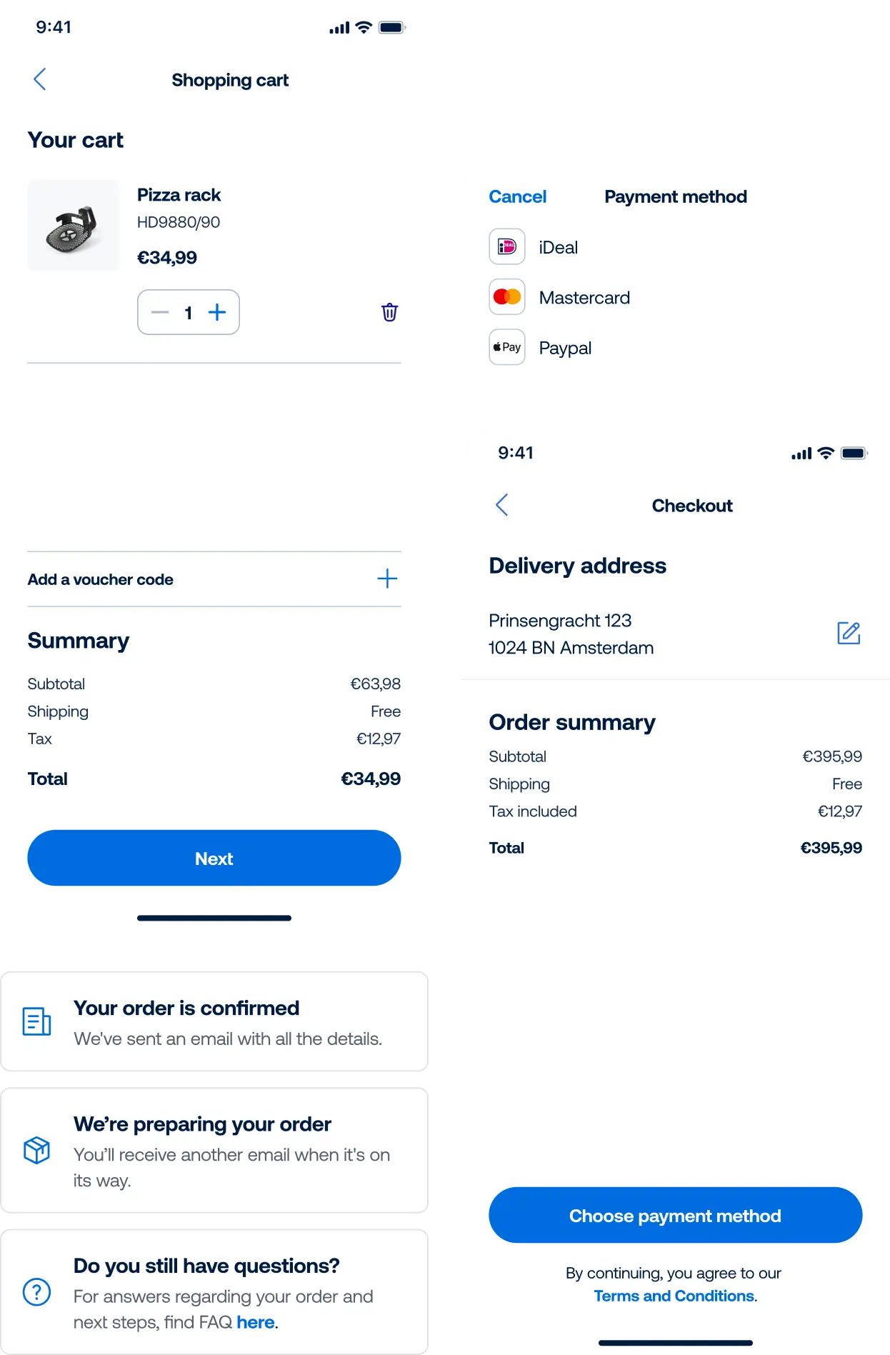 Easy and secure checkout feature